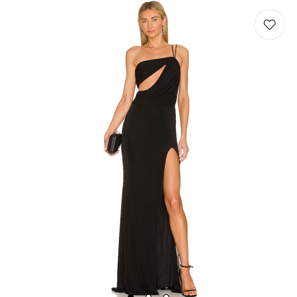 Katie May Black One-Shoulder Maxi Dress